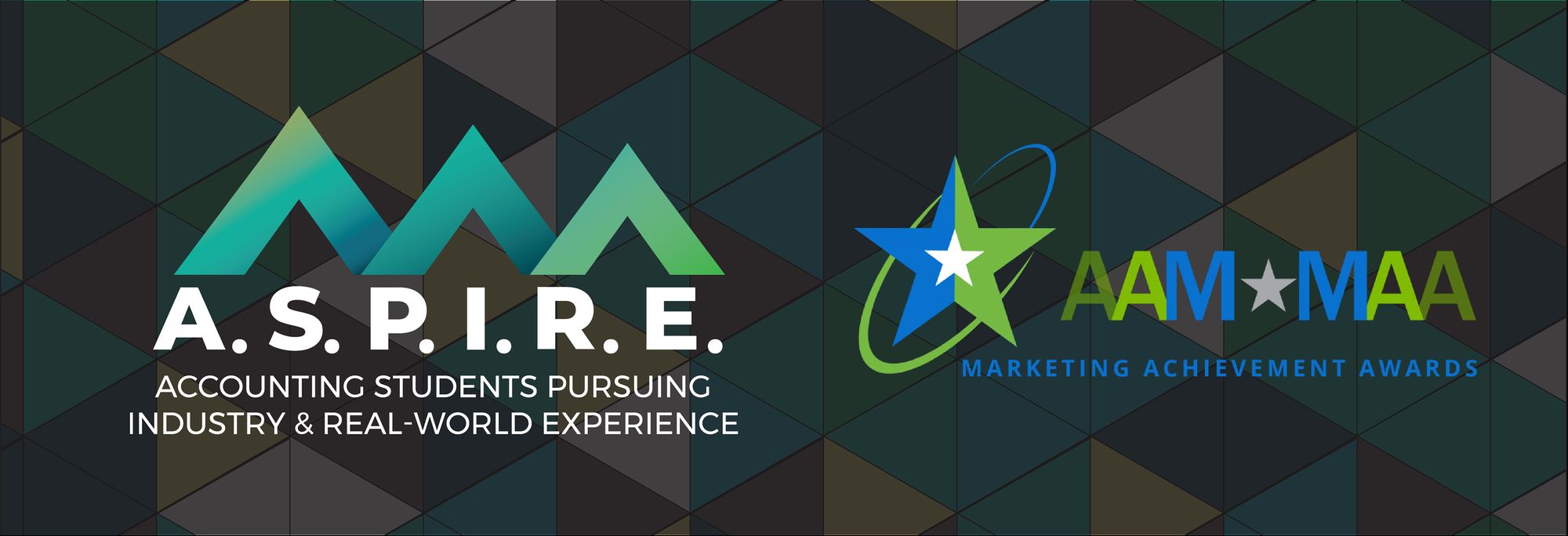 A.S.P.I.R.E. triangle mark and pattern with the award mark