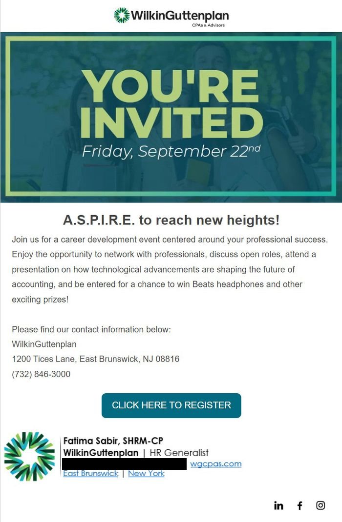 You're Invited email