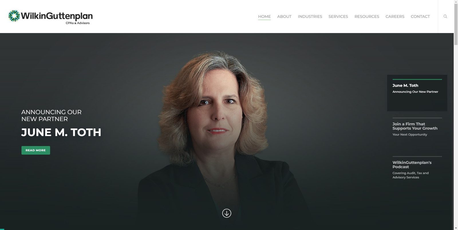 Website announcement hero