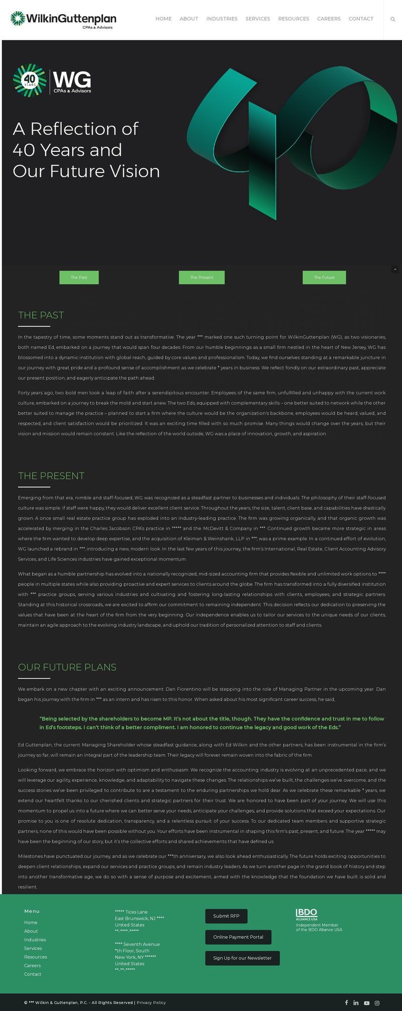 Anniversary homepage