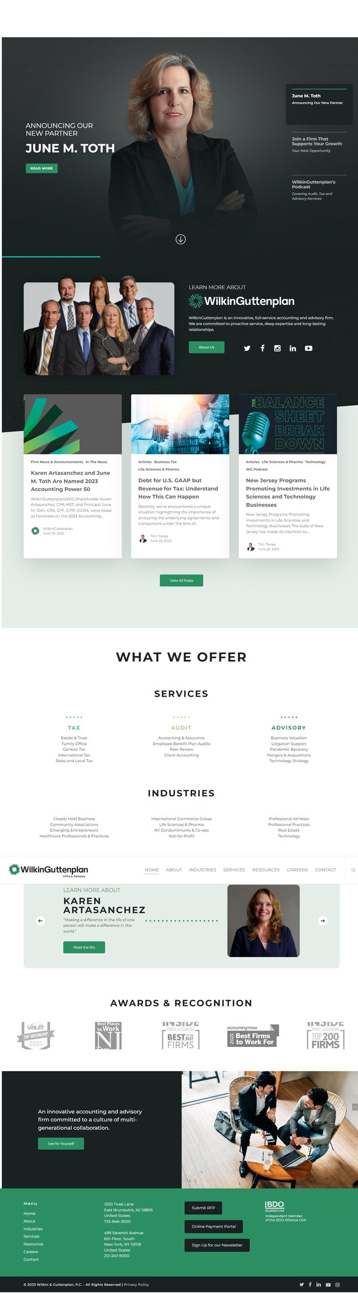 Announcement page