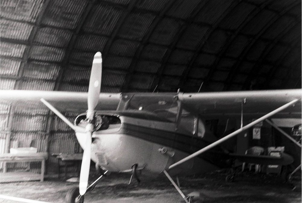 Plane in a hangar