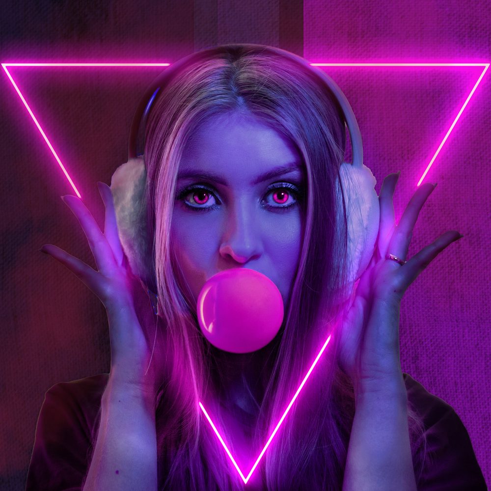 Neon portrait composite