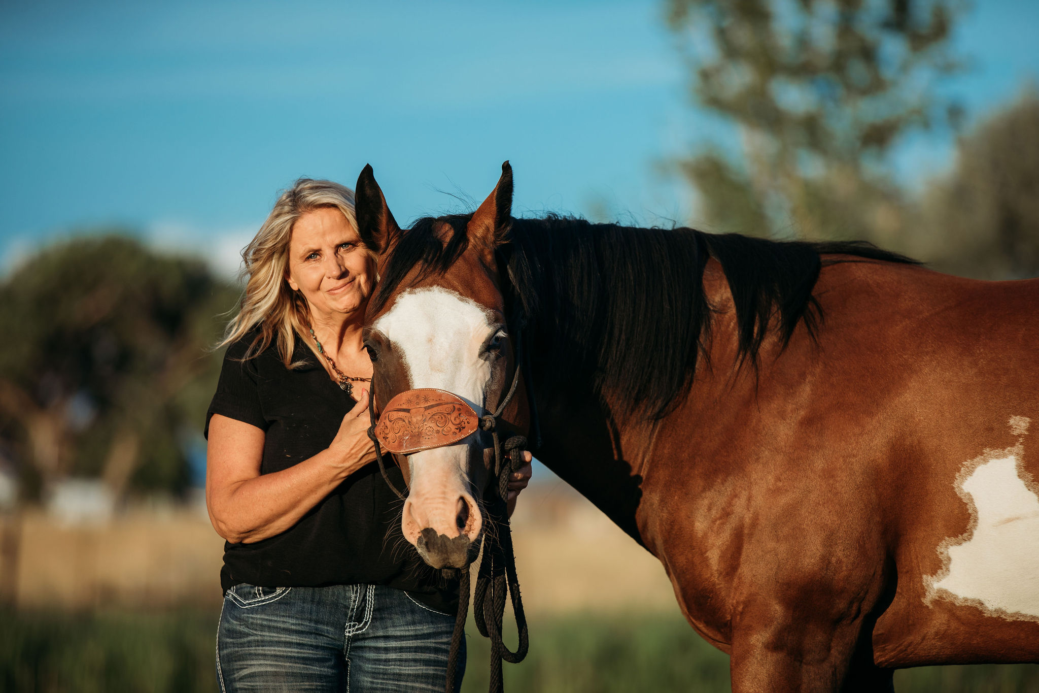 Kim with one of the horses