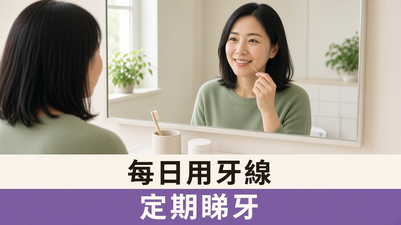 葵芳牙醫：女士喺屋企用牙線清潔牙齒