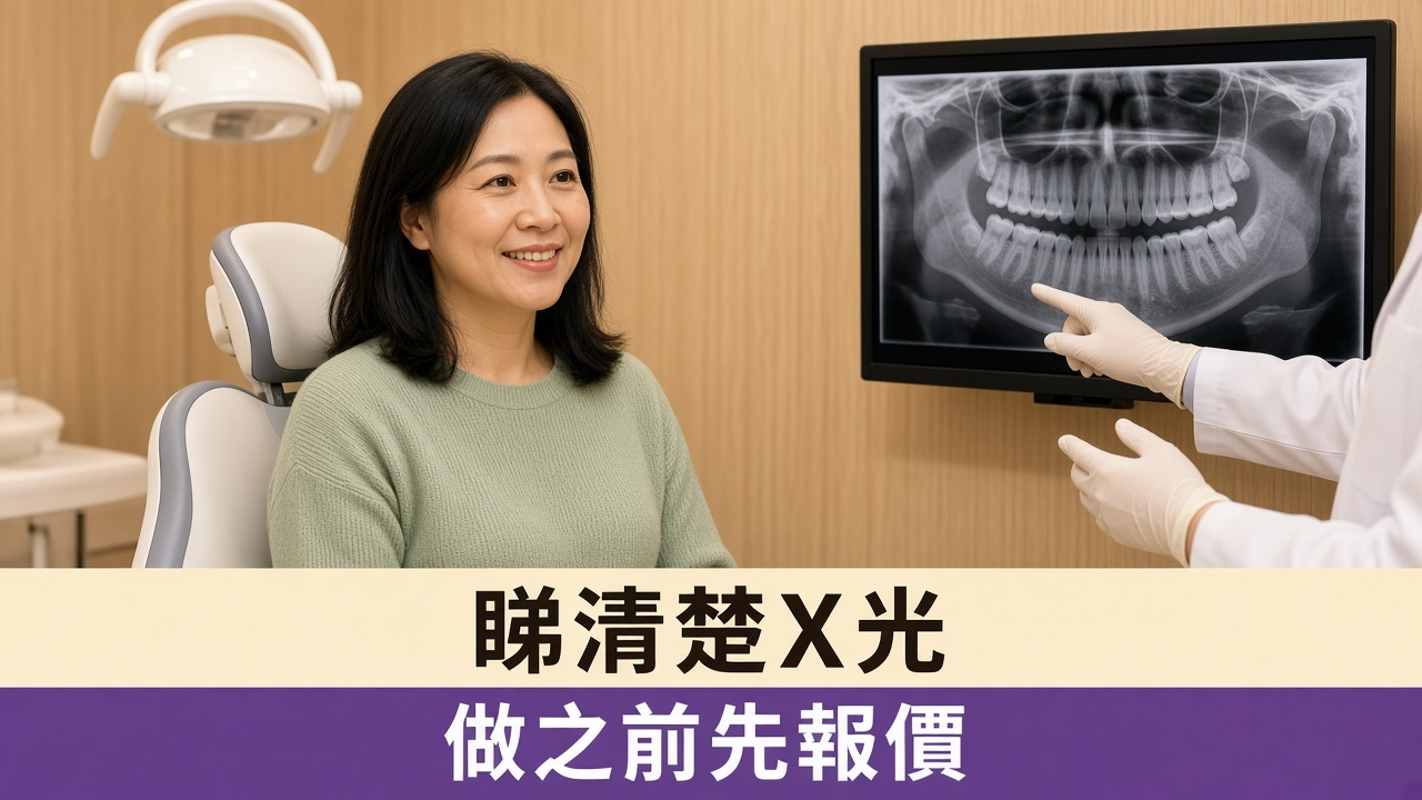 葵芳牙醫：女士坐喺牙科椅上，牙醫用牙齒 X 光片講解