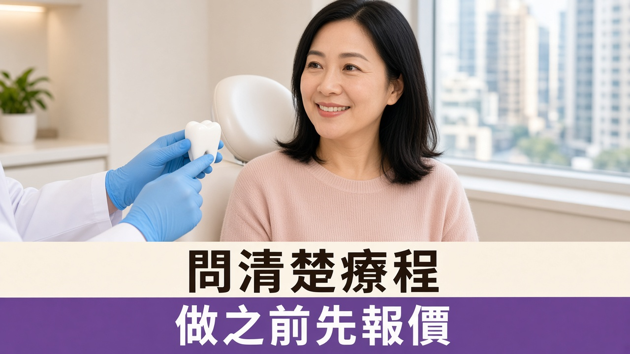 銅鑼灣牙醫：女士坐喺牙科椅上，牙醫用牙齒模型講解