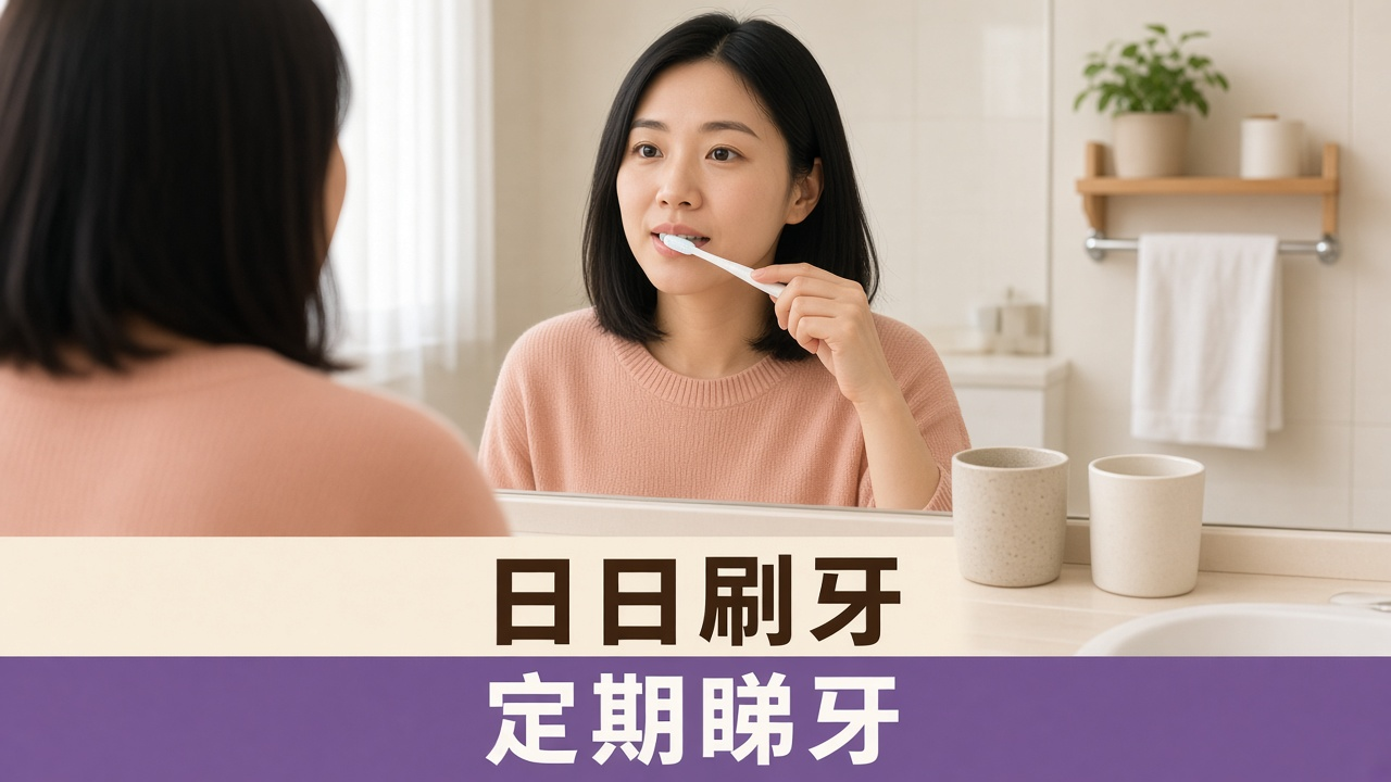 尖沙咀牙科：女士喺屋企對住鏡刷牙