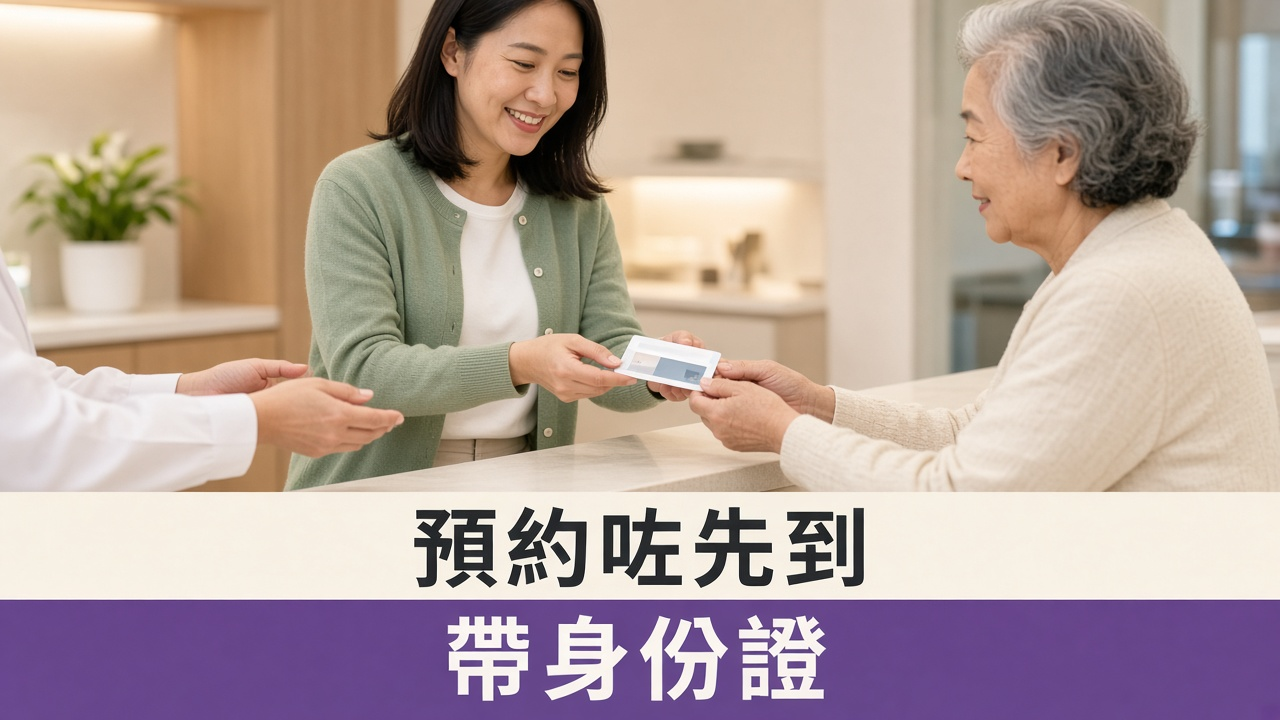 筲箕灣牙醫：女士陪長者喺牙科診所接待處登記