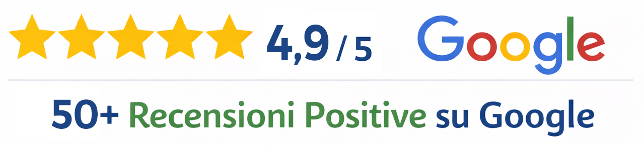 4,9/5 su Google - 50+ recensioni positive