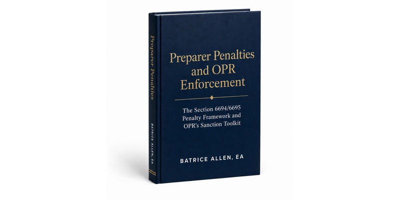 Preparer Penalties and OPR Enforcement student book by Batrice Allen, EA