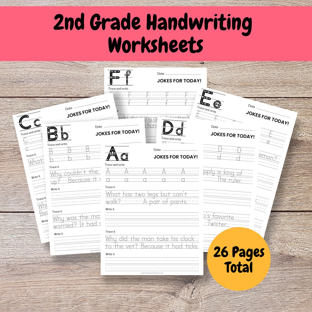 2nd Grade Handwriting Worksheets with Jokes of the Day