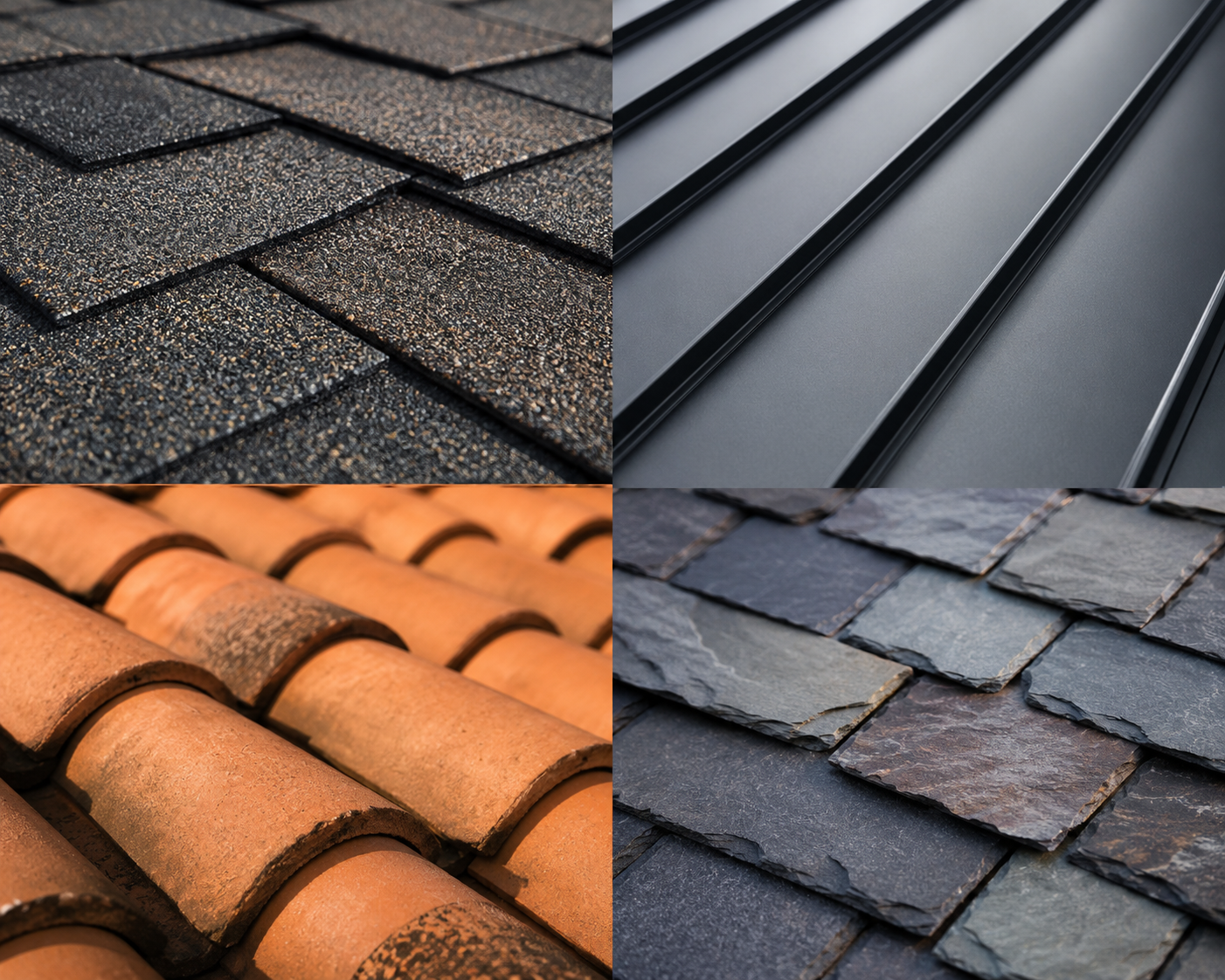 Detailed comparison of roofing material samples showing texture and thickness differences