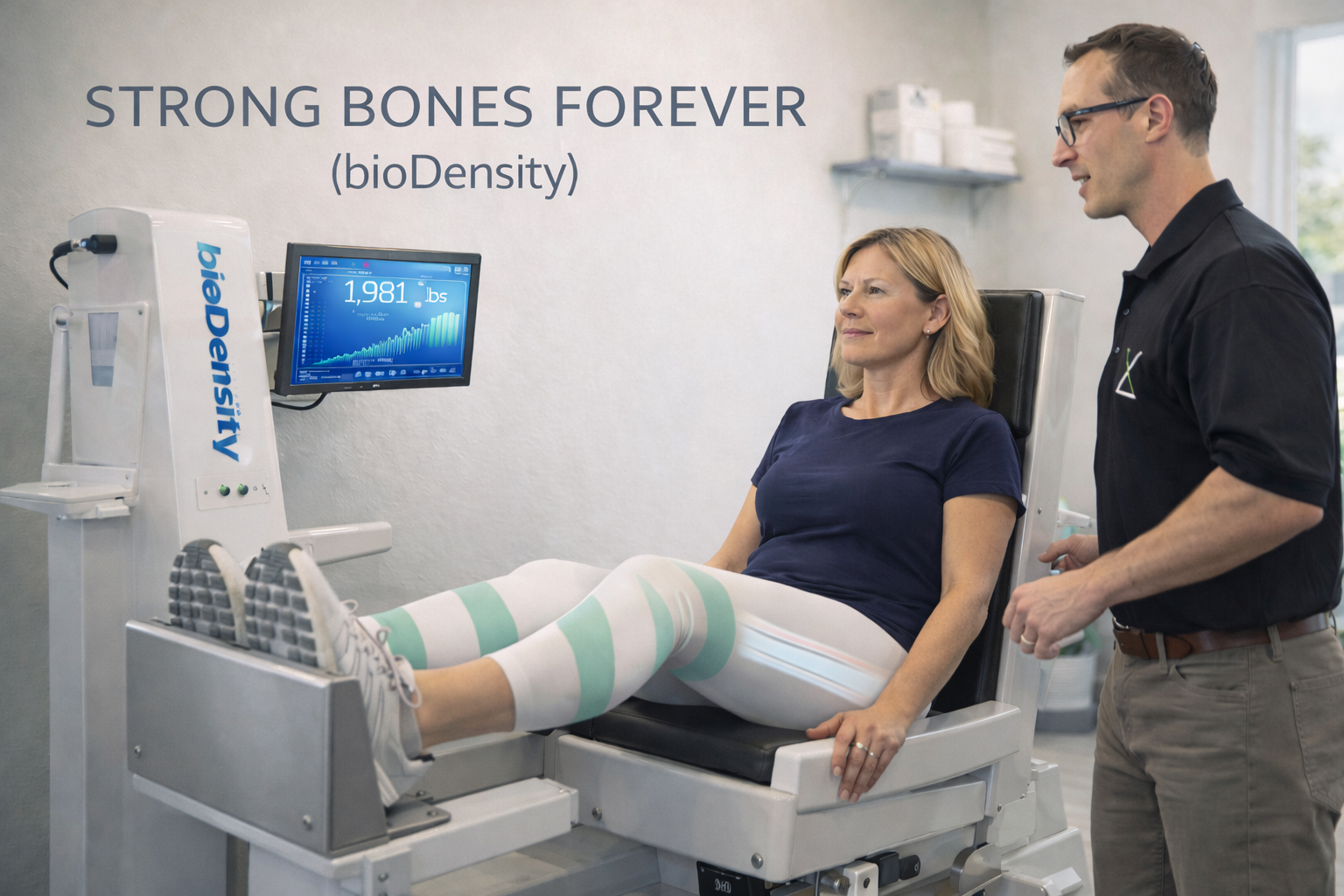 OsteoCore Services image: clinic staff and patient in professional setting.