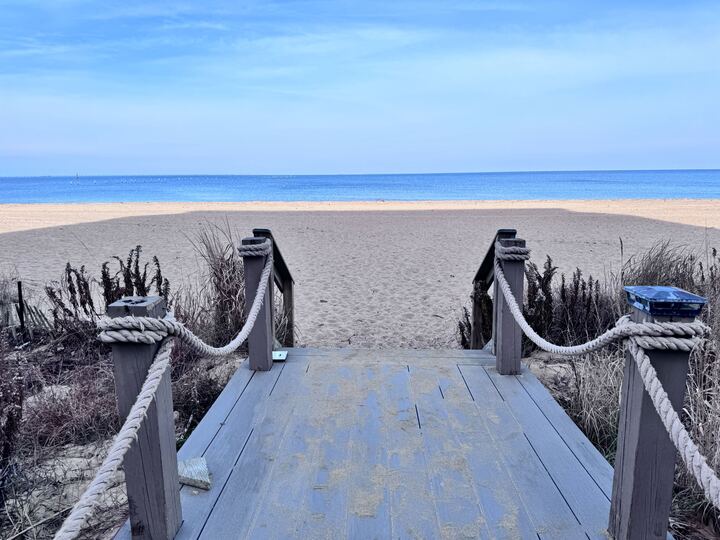 Beach boardwalk leading to the ocean