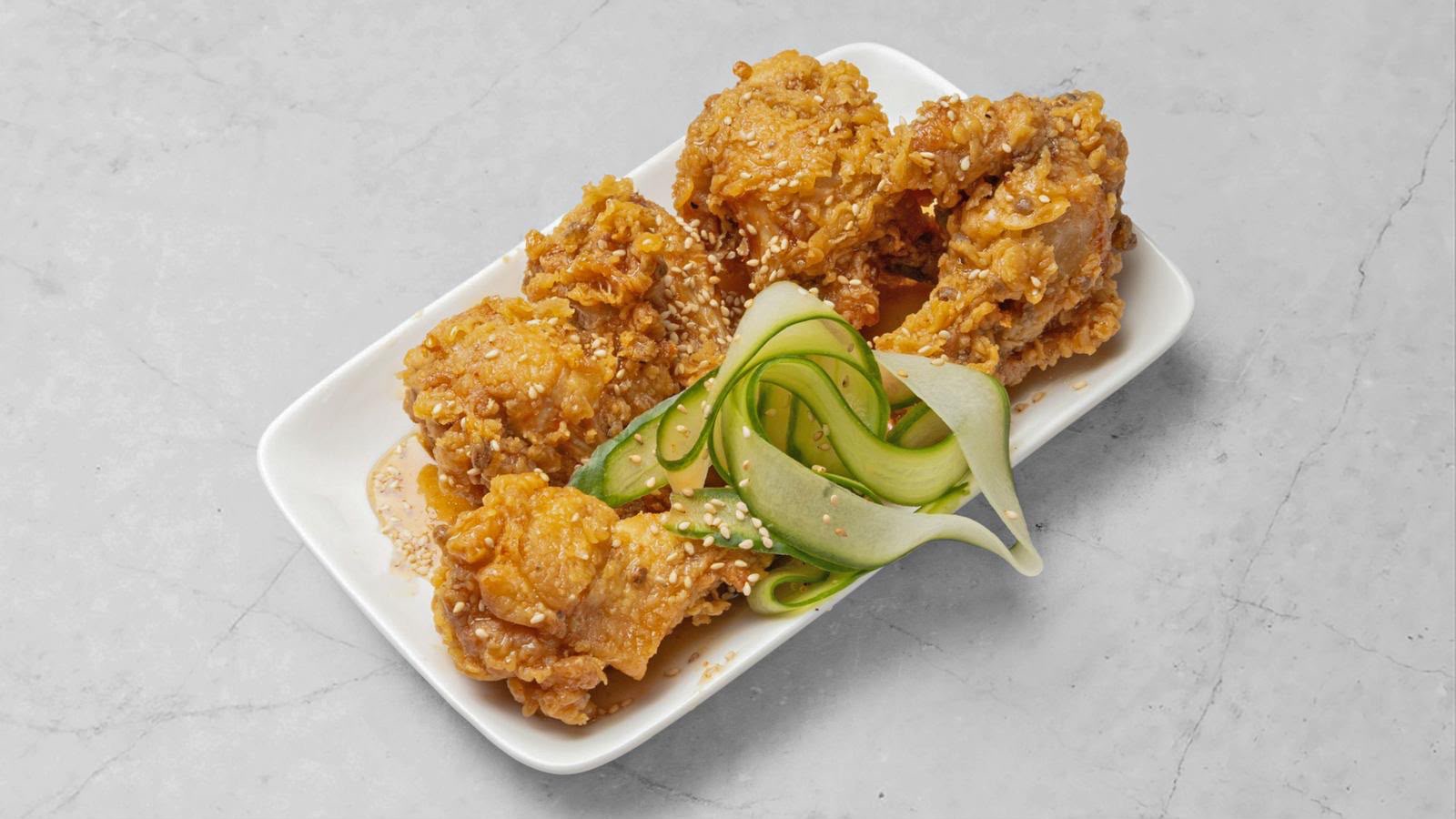 Korean fried chicken with soy garlic glaze at The Anchor Bookham