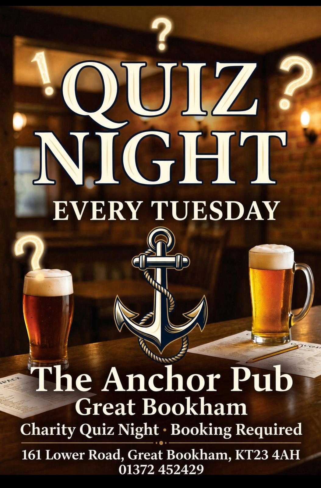 Quiz night every Tuesday at The Anchor