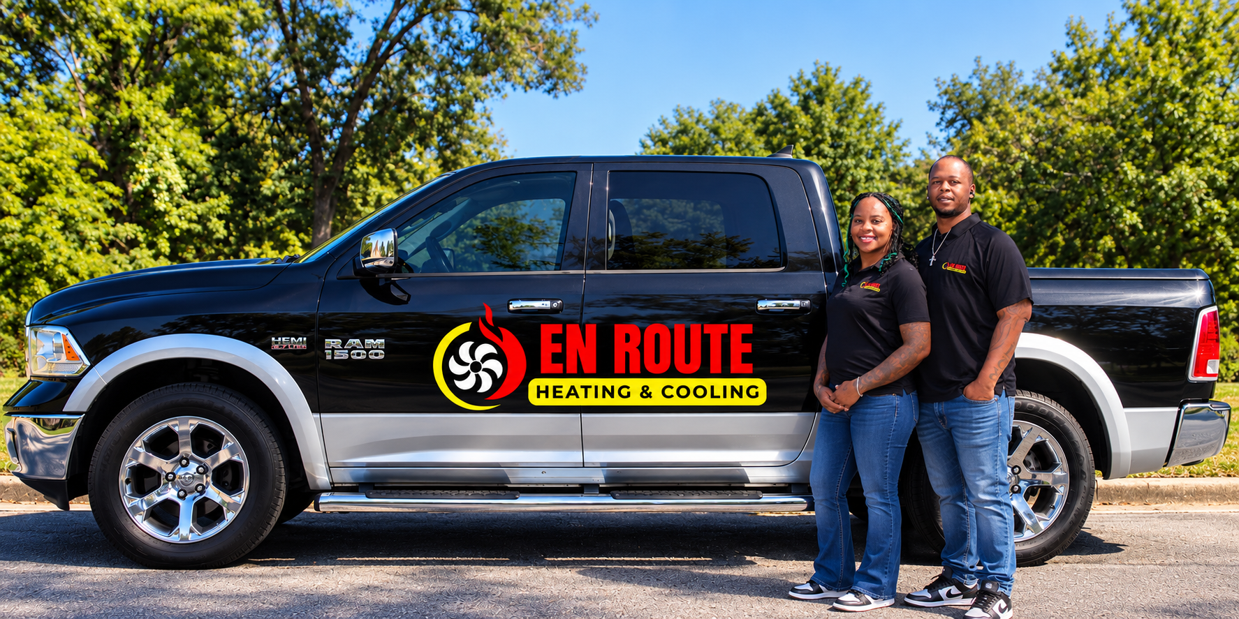 En Route Heating and Cooling service truck in Birmingham, Alabama