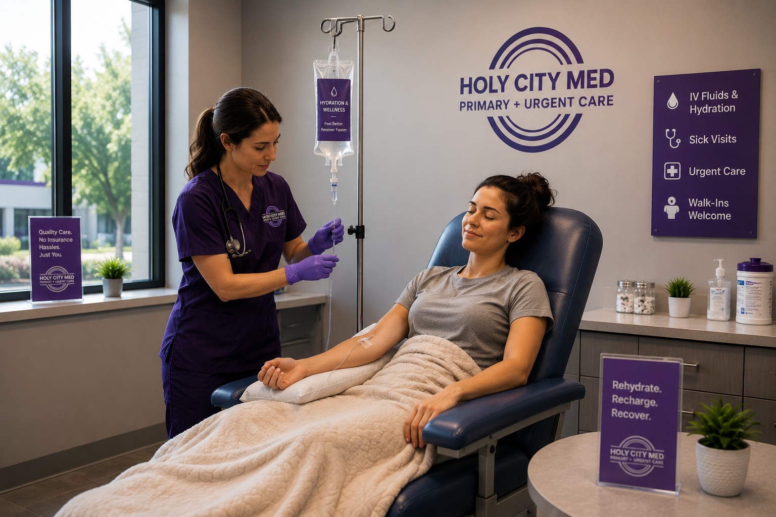 Patient being cared for by the Holy City Med team