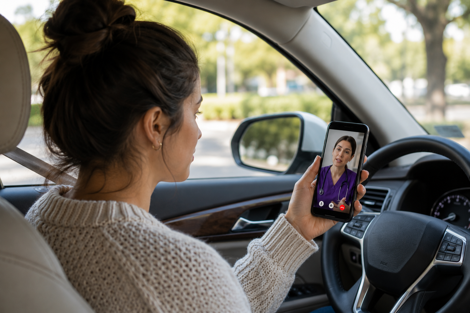 Patient on a video visit with a Holy City Med provider