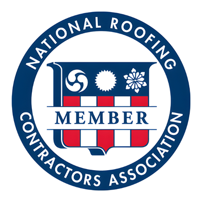 National Roofing Contractors Association logo with "Member" designation, symbolizing Team Armored Roofing's commitment to professional excellence and industry standards in roofing services.