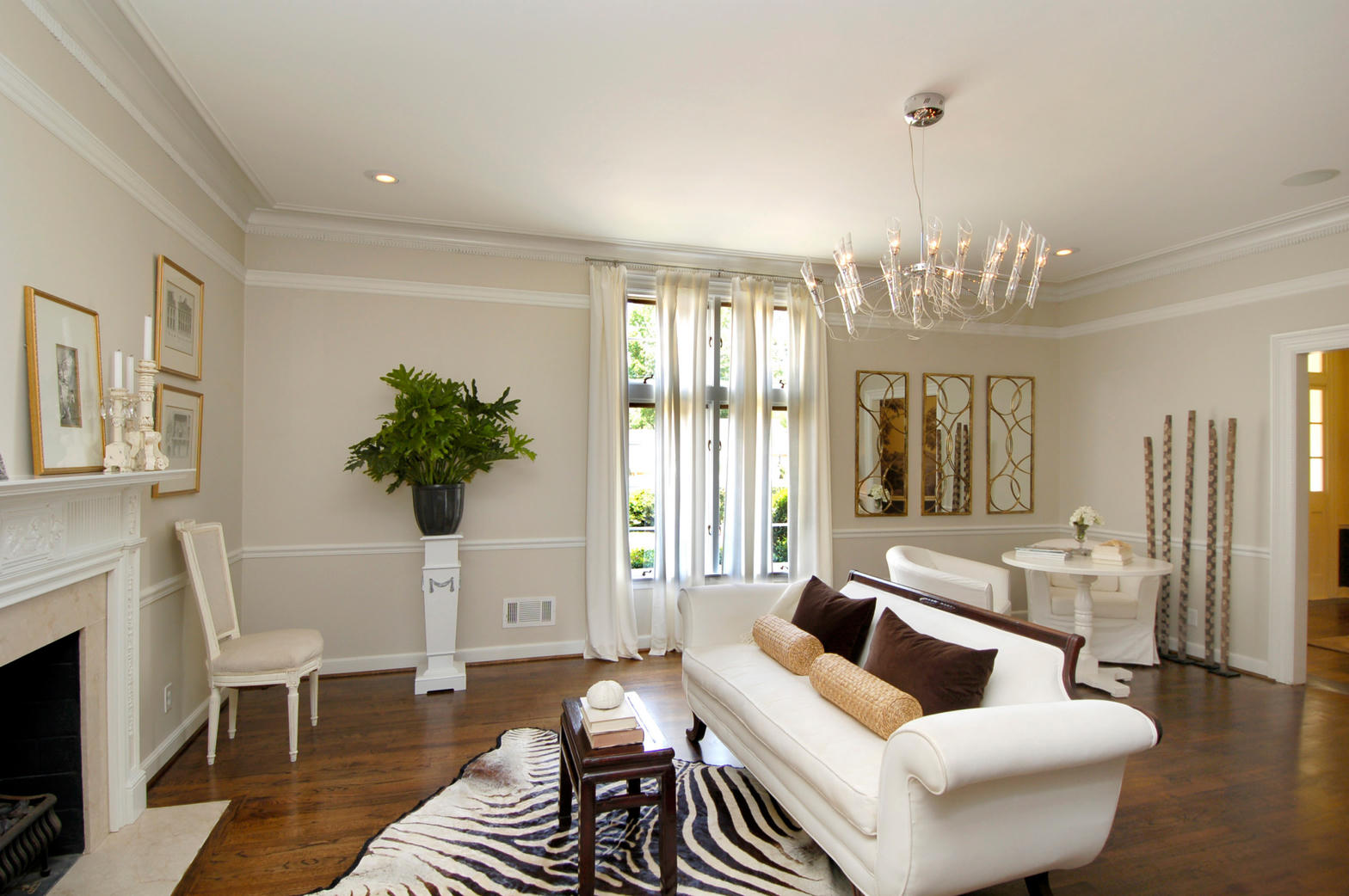 Finished interior with cream walls and white trim