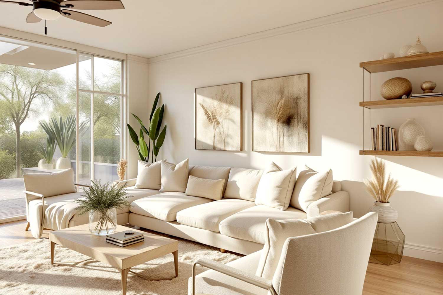 Freshly painted living room
