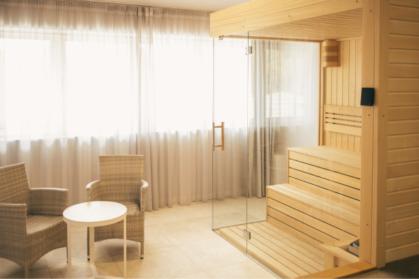sauna home addition added to a room
