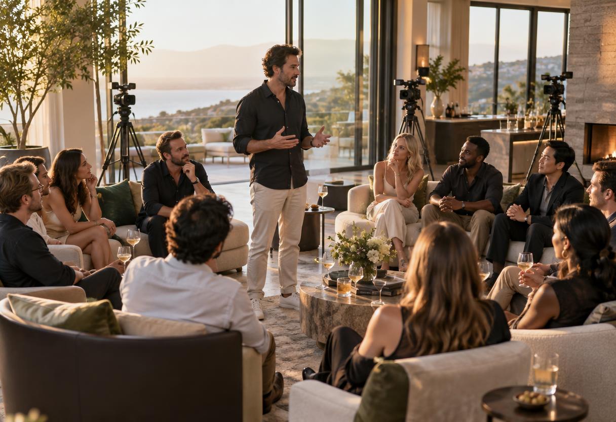 A founder in the hot seat presenting to a circle of founders