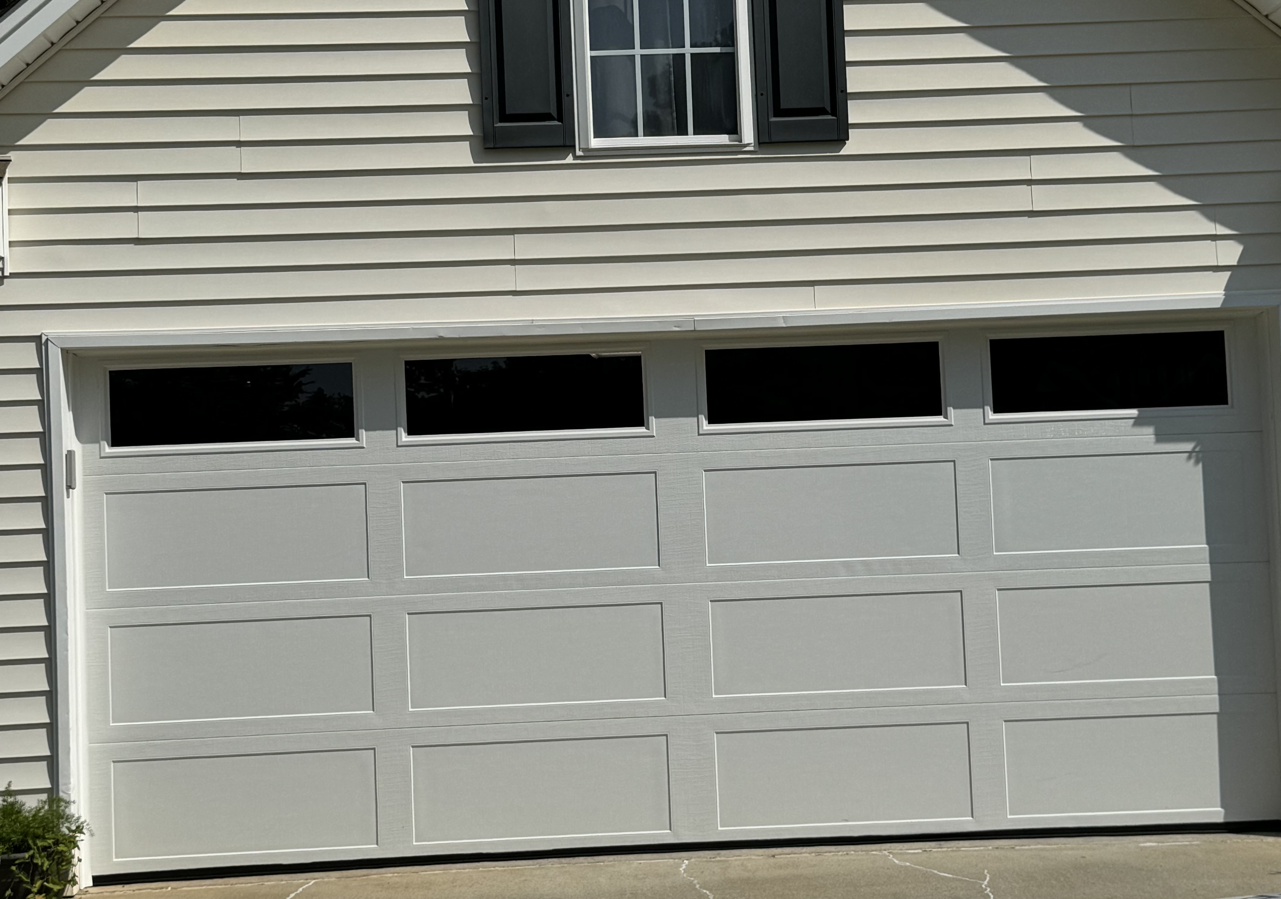 Traditional raised panel garage door