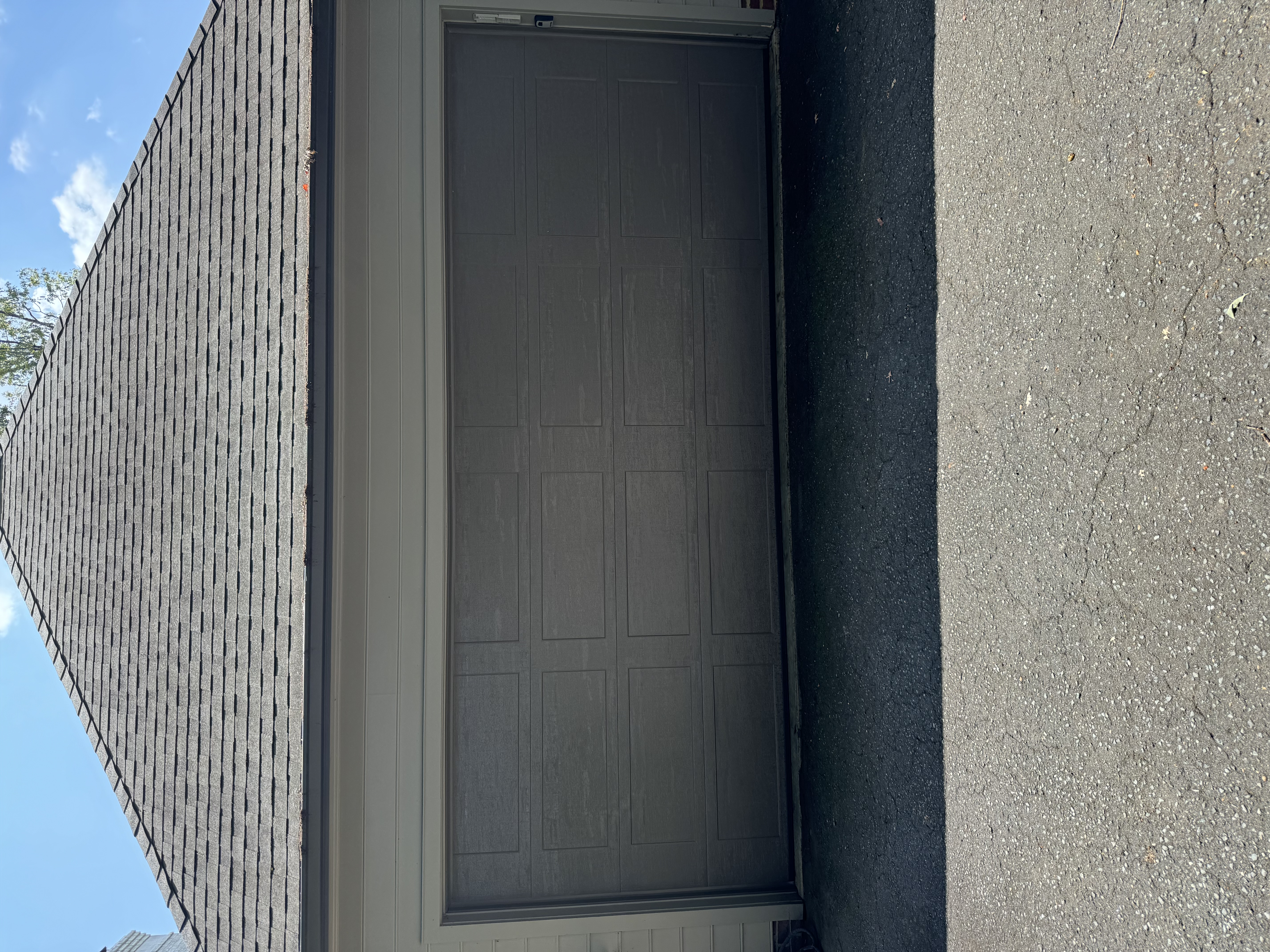 Modern aluminum garage door