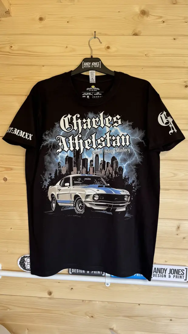 Custom printed T-shirt by Andy Jones Design & Print