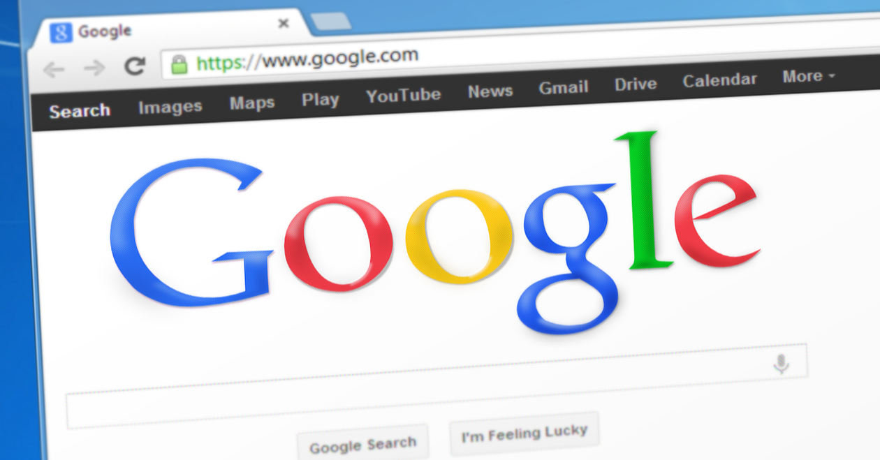 Google homepage displayed in a web browser