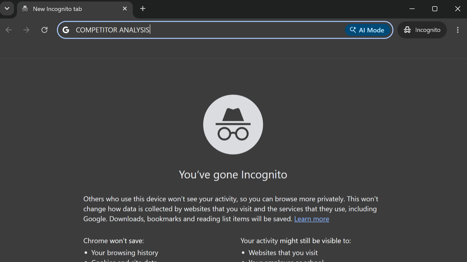 Incognito browser search comparing competitor websites for personal trainer and health coach SEO in Kingston