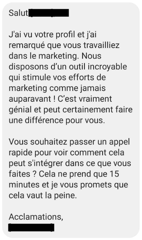 texte d'un fournisseur de service