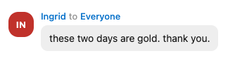 Workshop feedback