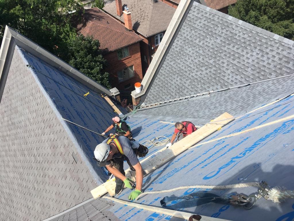 IM Roofing owner Younes on a residential roofing job in Toronto