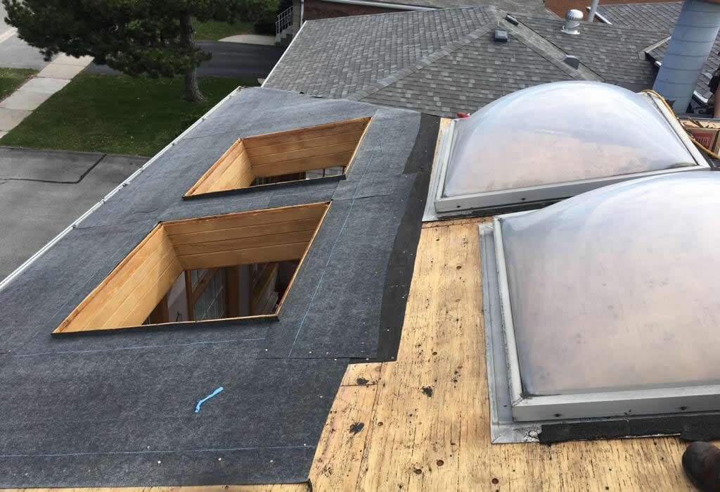 Skylight installed on a residential roof in Etobicoke, Ontario