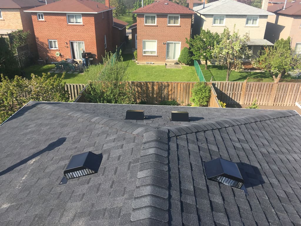 Shingle roof detail on a Toronto home