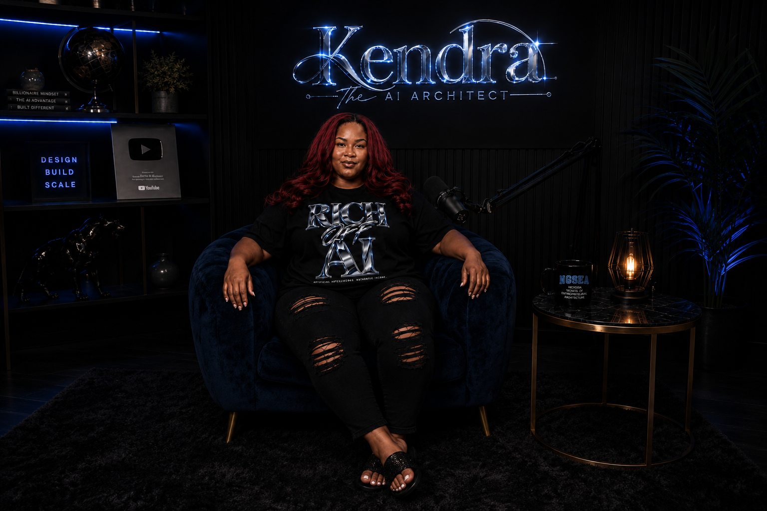 Kendra The AI Architect in her studio