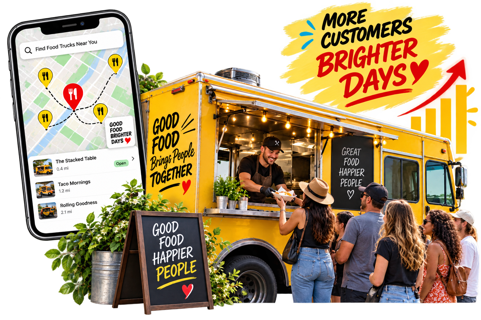 Phood Truck discovery and customer growth illustration