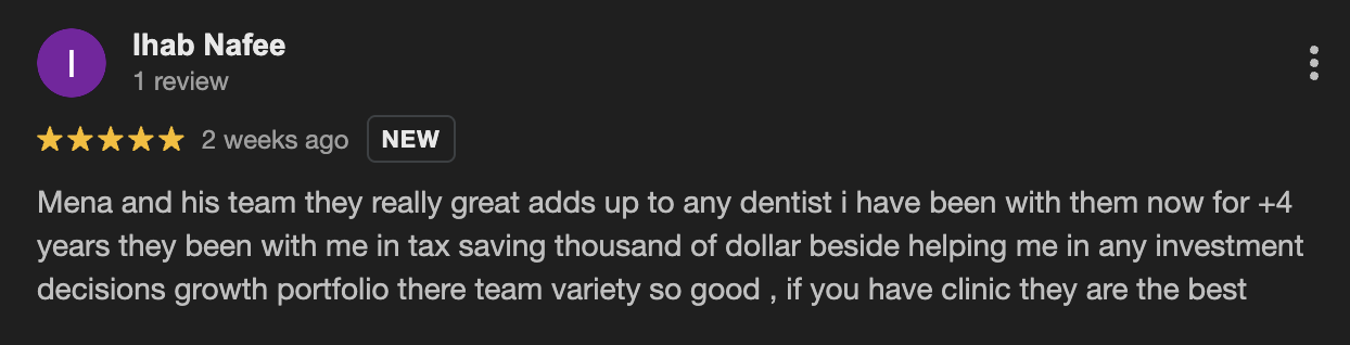Google review screenshot