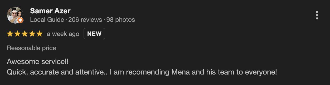 Google review screenshot