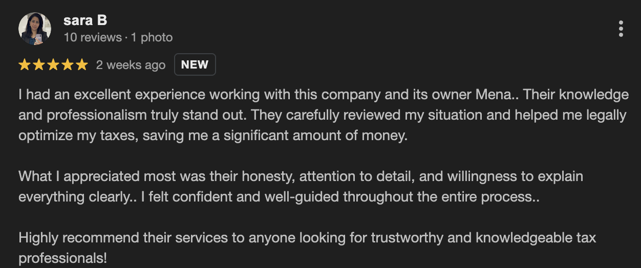 Google review screenshot