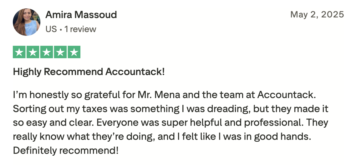 Trustpilot review screenshot