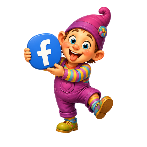 Kabouter met Facebook