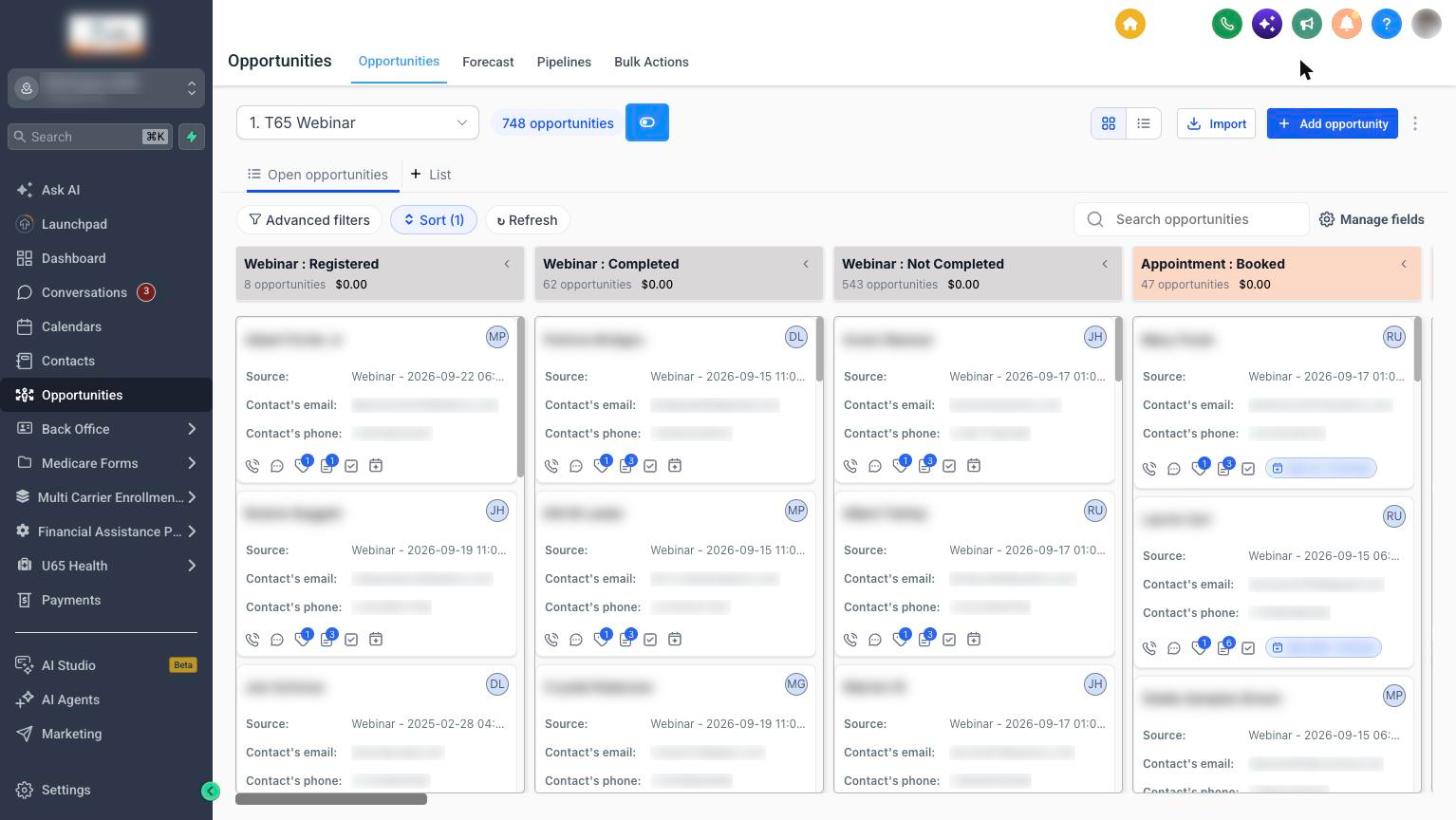 T65 webinar enrollment pipeline board