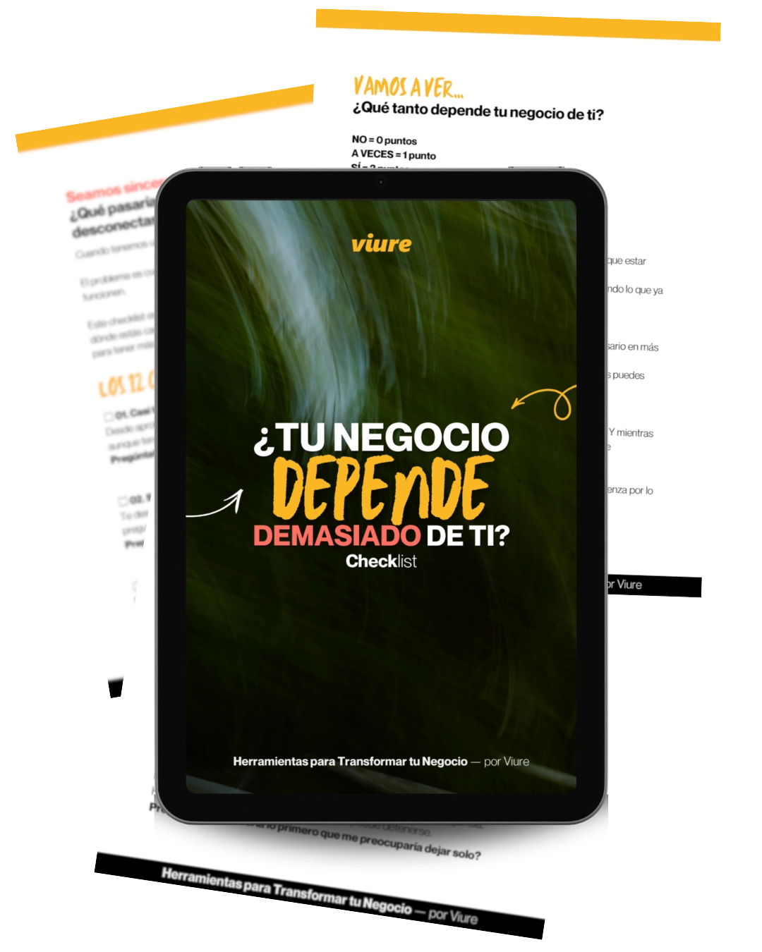 Portada del checklist ¿Tu negocio depende demasiado de ti? creado por Viure