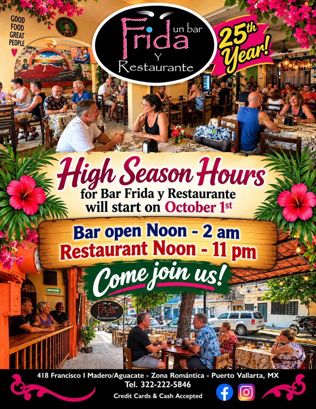 Bar Frida High Season Hours