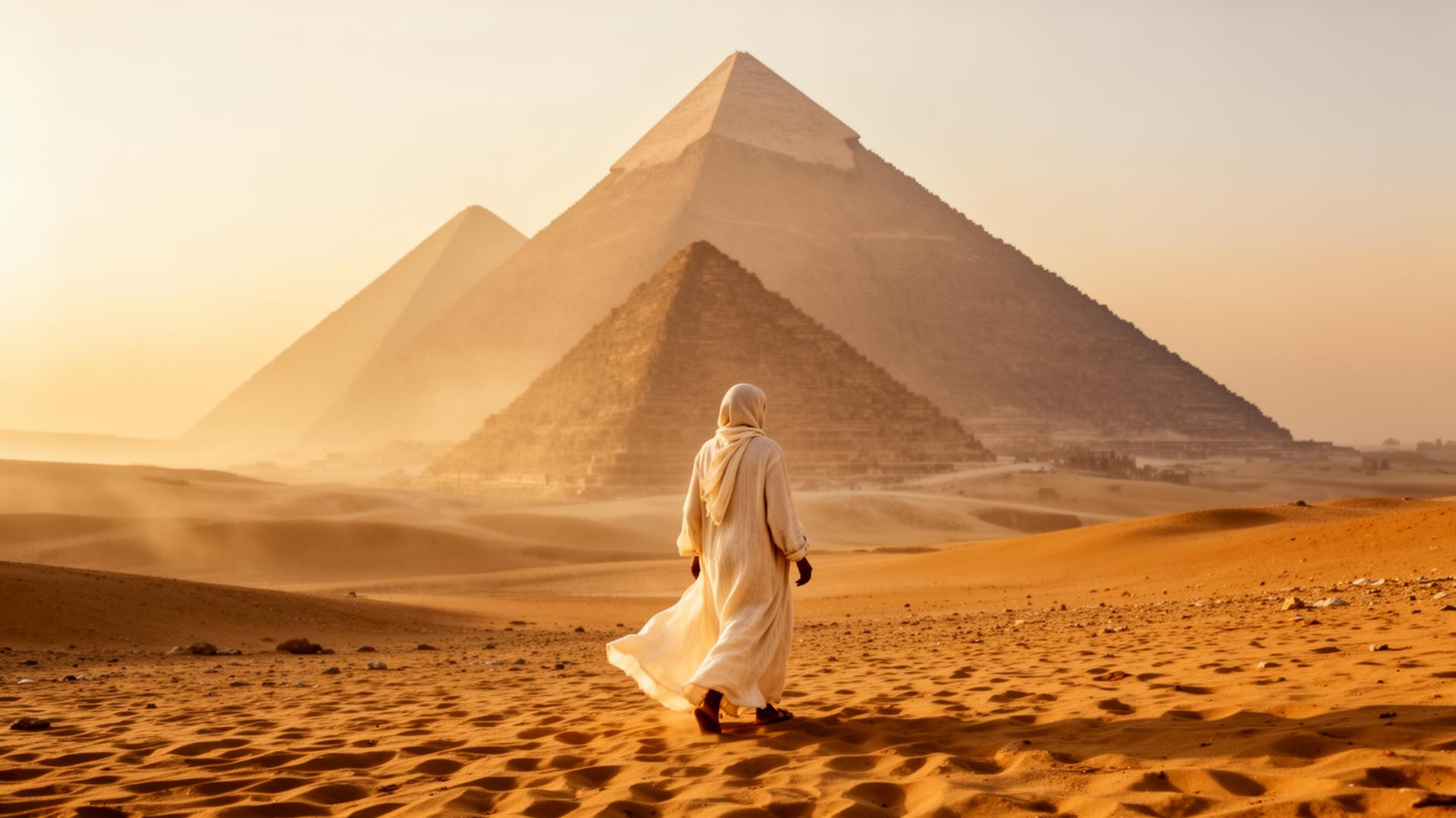 Taheera at the pyramids — Giza at golden hour